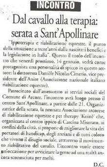 Conferenza riabilitazione equestre - Gen 2005