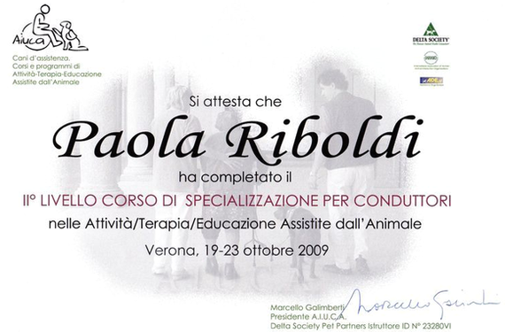 Attestato del corso AIUCA di specializzazione per conduttori